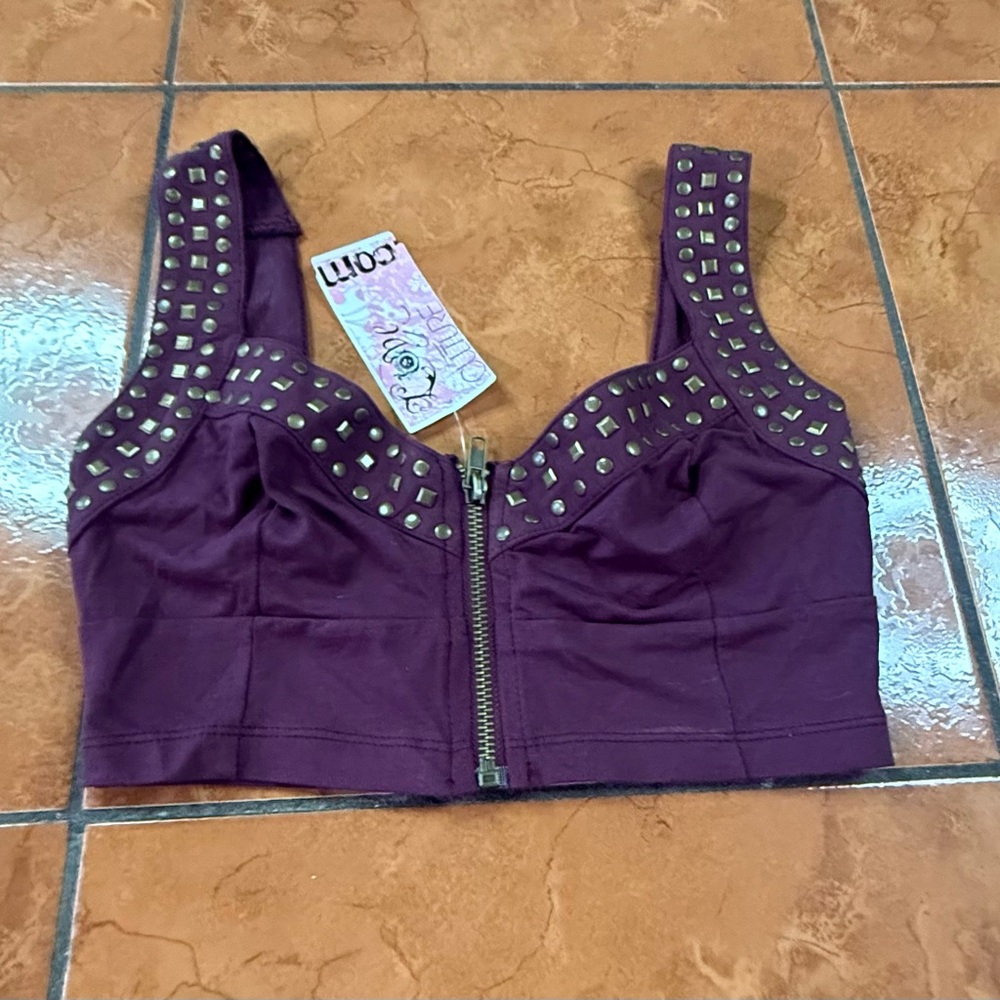 Love Culture Purple Fitted Embellished Tank